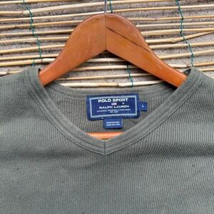 Polo Sport Ralph Lauren Olive Short Sleeve‎ Shirt Size Large Cotton